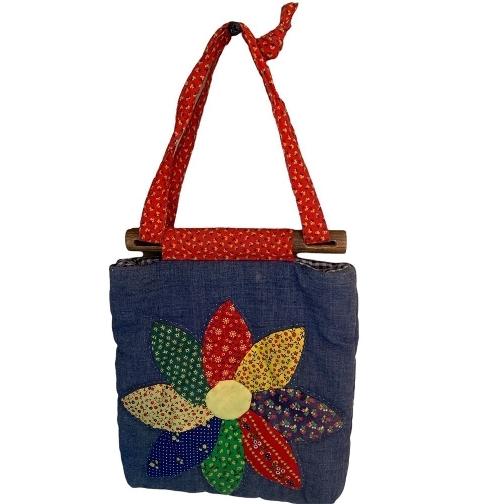 Vintage Handmade Patchwork Purse - image 1